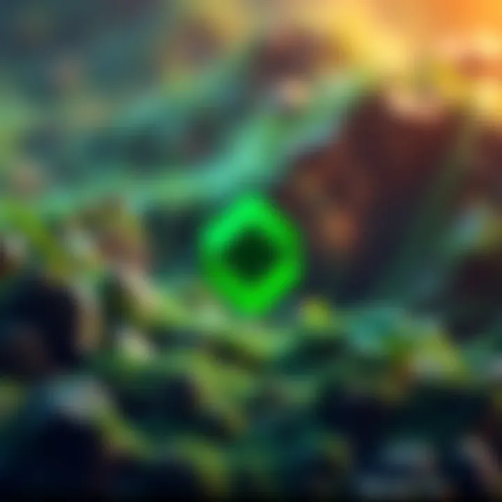 Chia cryptocurrency logo on a green background representing eco-friendly mining