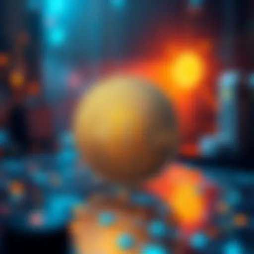 Illustration of a digital coin symbolizing CKB, featuring a quantum-resistant design, with a backdrop of quantum computing elements.