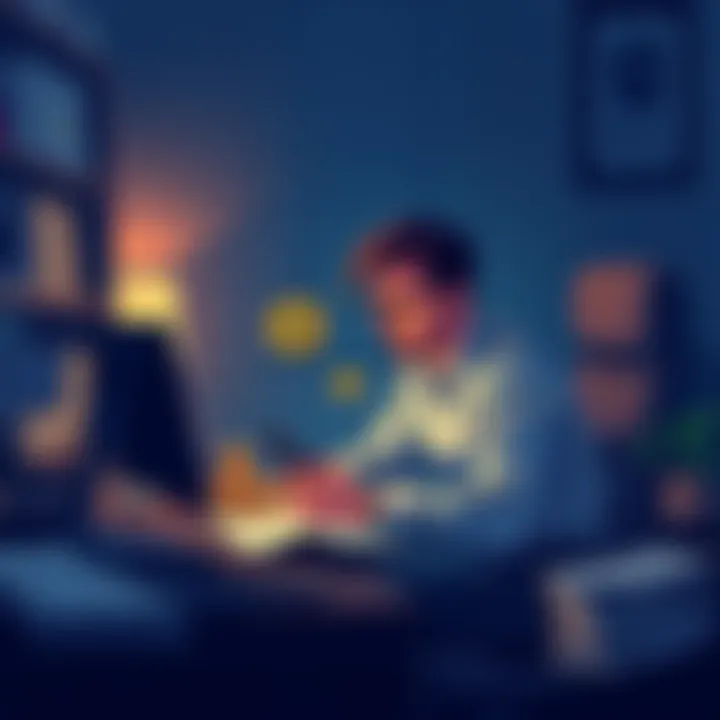 A frustrated Coinbase user sits at a computer, surrounded by papers and a phone, showing signs of stress while trying to recover FLOKI tokens.