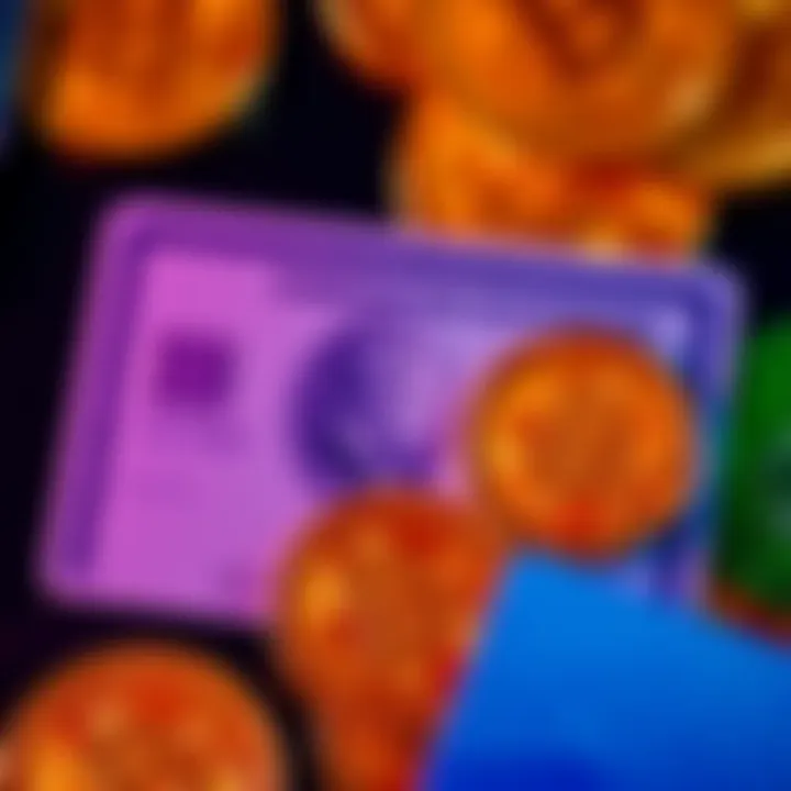 A Coinbase American Express credit card alongside Bitcoin symbols, representing crypto rewards and 1099 implications.