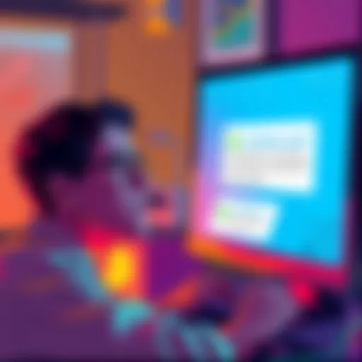 A visual representation of a person looking frustrated after accidentally sending USDT to a Coinbase custodial wallet, with a computer showing a transaction confirmation and a warning label about recovery issues.
