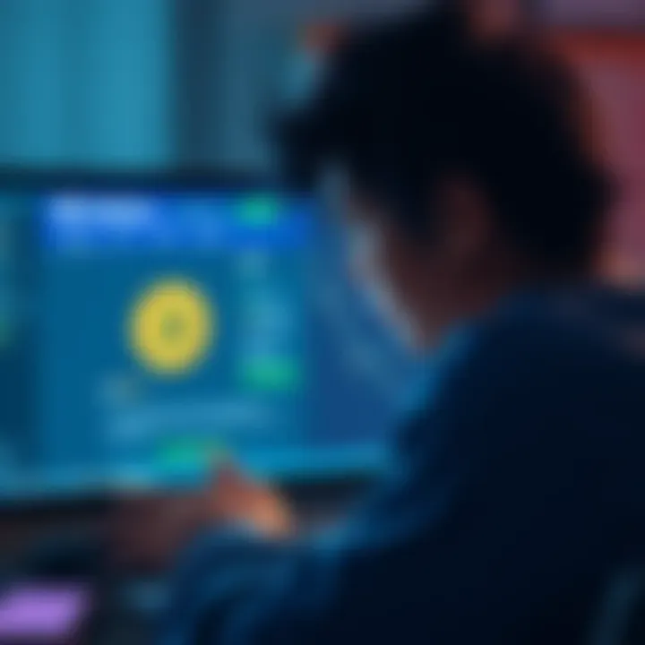 A distressed person looking at a computer screen showing a Coinbase wallet with locked funds, symbolizing the confusion over sending Bitcoin via Ethereum.