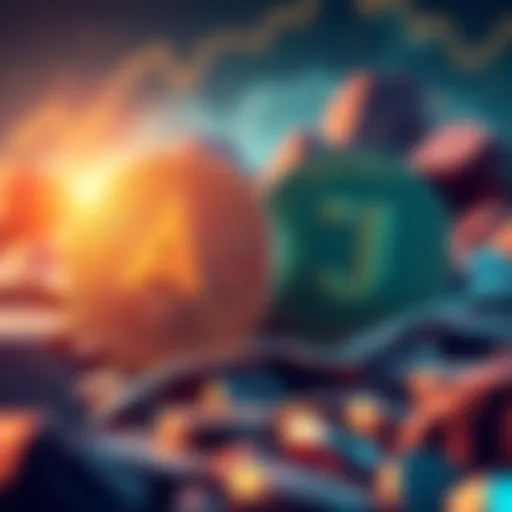 Illustration showing two coins labeled AMP and JASMY, symbolizing their potential growth in the cryptocurrency market