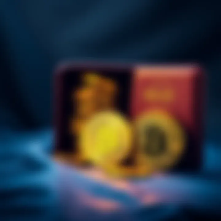 A secure cold wallet storing Bitcoin, with a digital representation of Bitcoin tokens beside it, showcasing safety and performance.