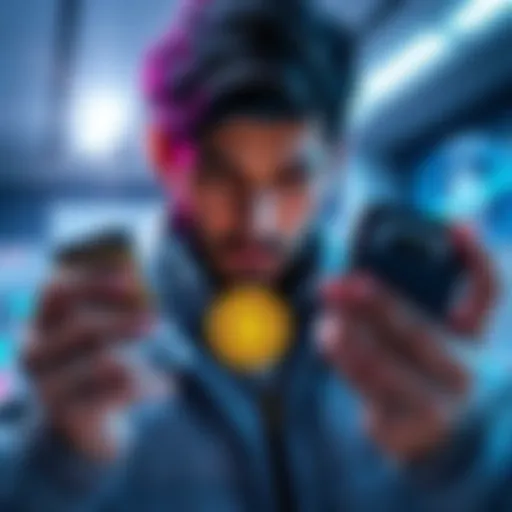 A person examining different cold wallets for Kaspa cryptocurrency, highlighting Onekey's unique features.