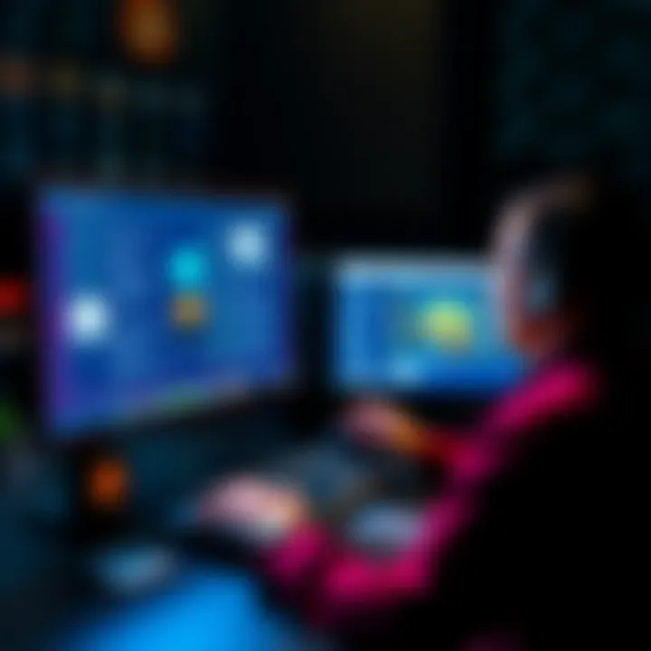 A person using a computer to explore software options for the Coldcard Q hardware wallet, showcasing various PC applications on the screen