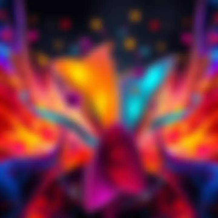 A vibrant digital artwork displaying abstract shapes and colors, representing creativity in the NFT market.
