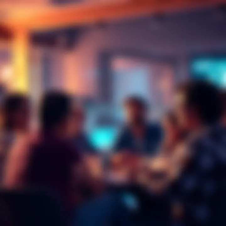 People sharing advice and insights in a group setting