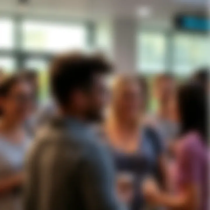 A group of people engaging in conversation, sharing their experiences about increased validations in a lively setting.