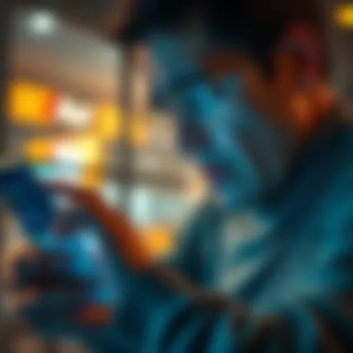 A person looking at their phone with a worried expression, showing a mobile banking app with an unclear bonus balance