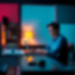 A person sitting at a desk with a laptop, looking concerned about sending money to the wrong wallet address.