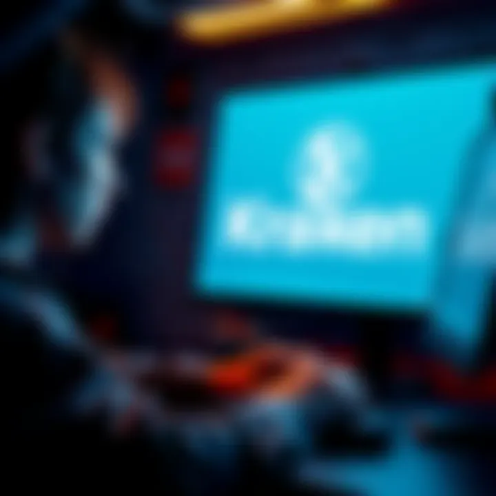 Person looking worried while using a computer, with Kraken logo displayed on the screen, showing concerns about account issues