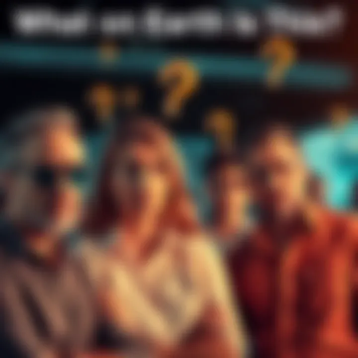 A group of people looking puzzled while talking about unexpected trends