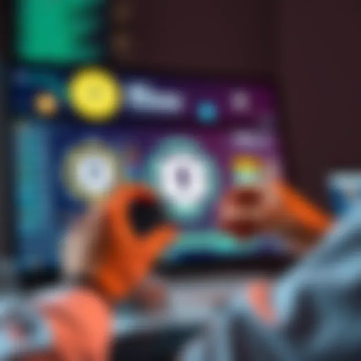 A person connecting a hardware wallet to Phantom software on a computer screen with digital security icons