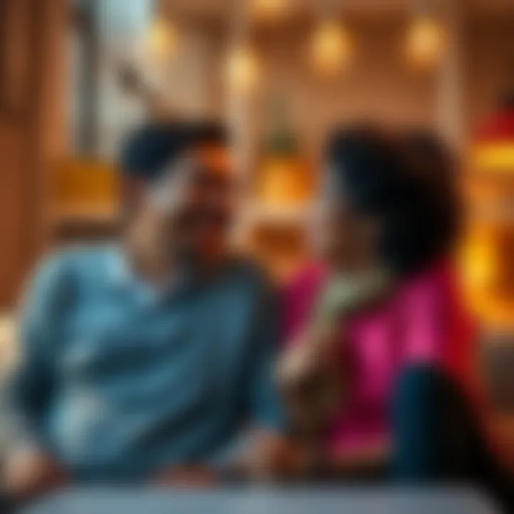 A happy couple sharing a laugh and enjoying a cozy moment together, symbolizing genuine connection.