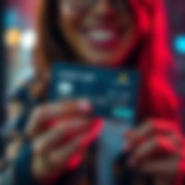 A person holds a newly approved credit card with a smile, symbolizing financial access for all residents in Spain.
