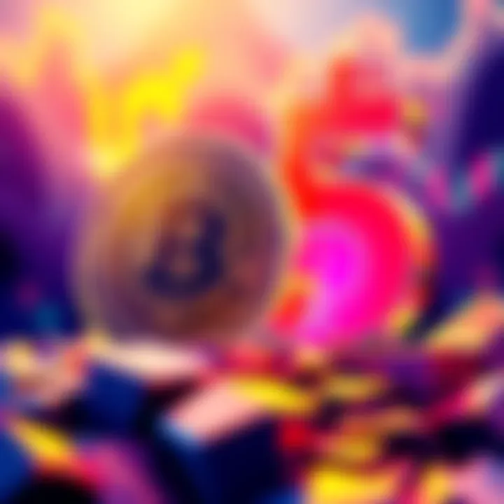 A bright illustration showing a CRO coin next to a bold $5 sign, representing market predictions and insights.