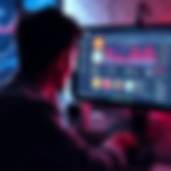 A person looking at a computer screen showing a cryptocurrency Auto Earn dashboard, pondering the risks involved.