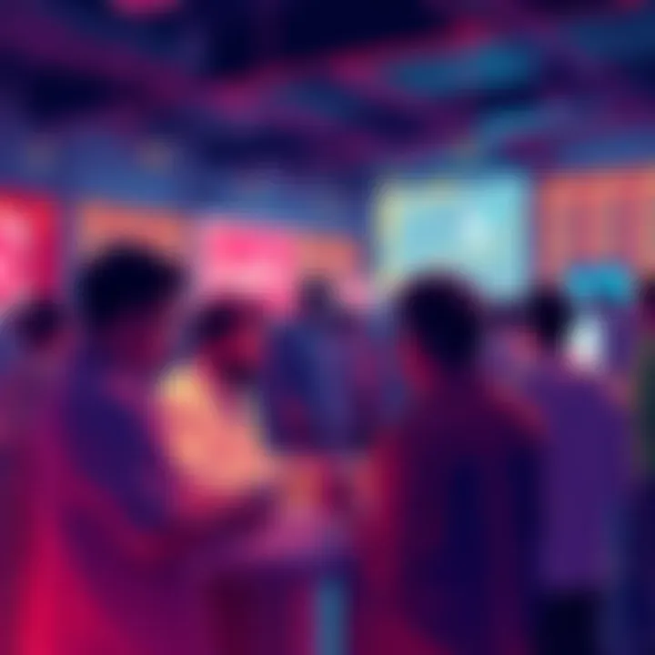People engaging in a lively discussion about cryptocurrency at a community event