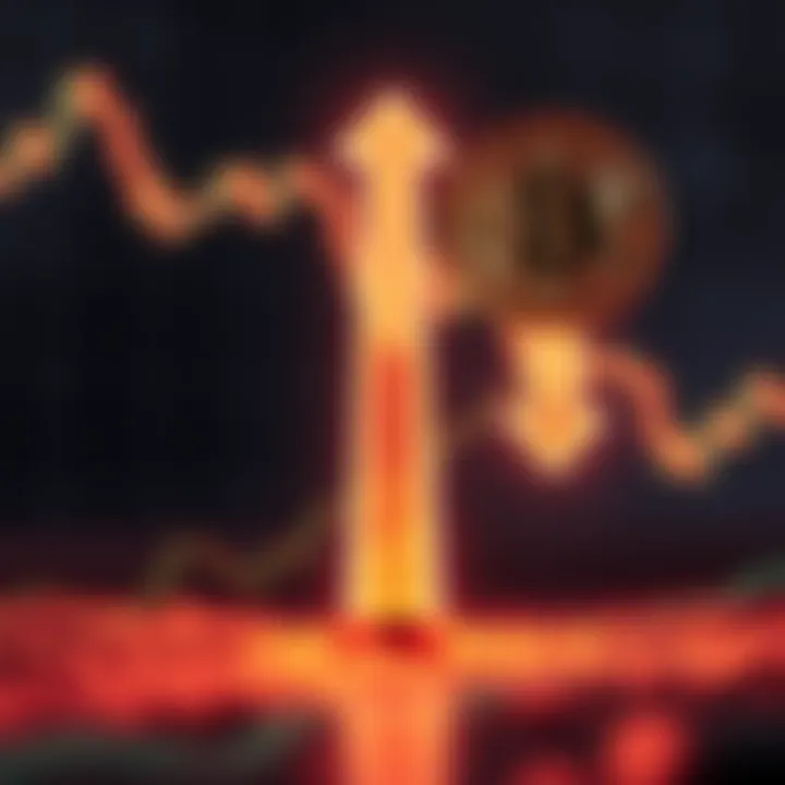 Visual representation of Monero and Bitcoin trends with upward and downward arrows, emphasizing market fluctuations and FBI interest.