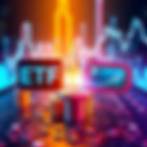 A visual comparison showing a cryptocurrency ETF and self-custody wallets, depicting the pros and cons of both methods for managing crypto holdings.