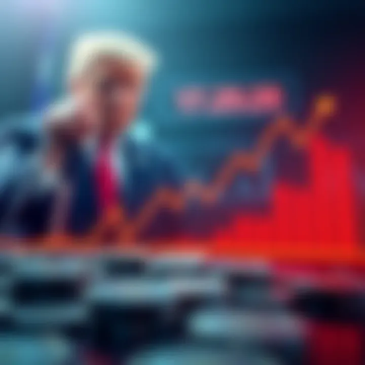Graph showing upward trend in cryptocurrency with Trump administration in the background