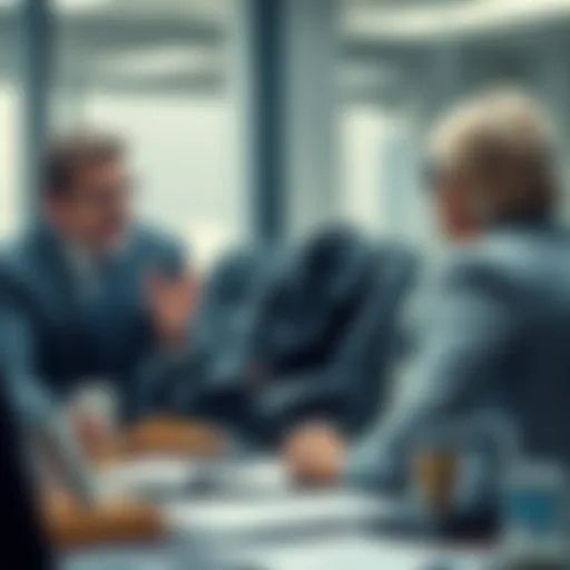 A worried individual discussing crypto inheritance with an estate lawyer in an office setting, highlighting the importance of securely passing on crypto holdings.