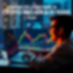 A person looking at cryptocurrency charts on a laptop with excitement, symbolizing the ambition to become a millionaire in five years.
