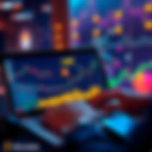 A person analyzing cryptocurrency charts and graphs on a laptop, with Solana logo visible