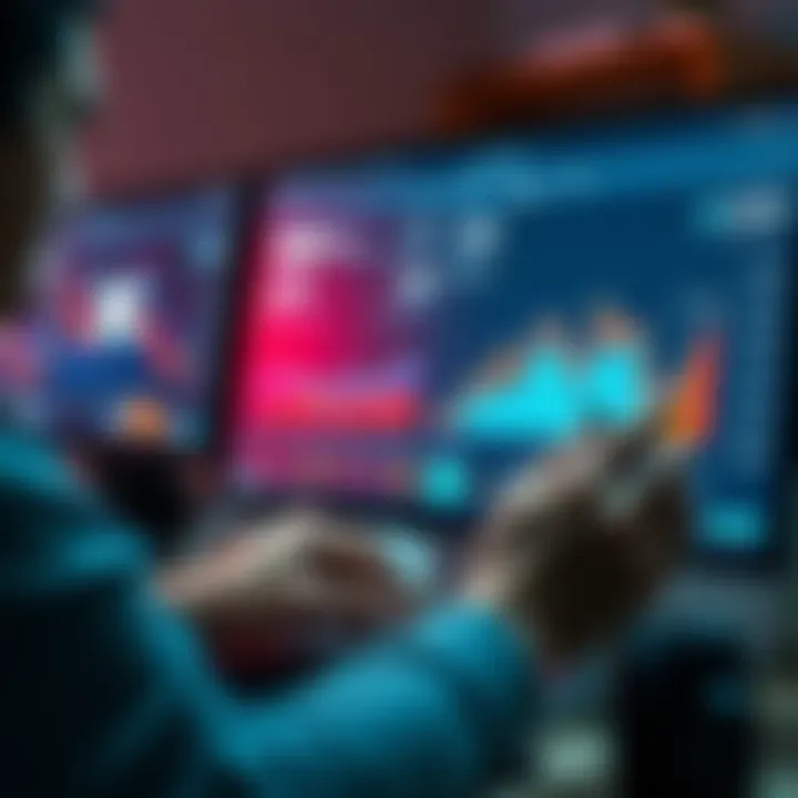 A person analyzing different XRP investment options with charts and calculations on a computer screen, showcasing potential millionaire returns.