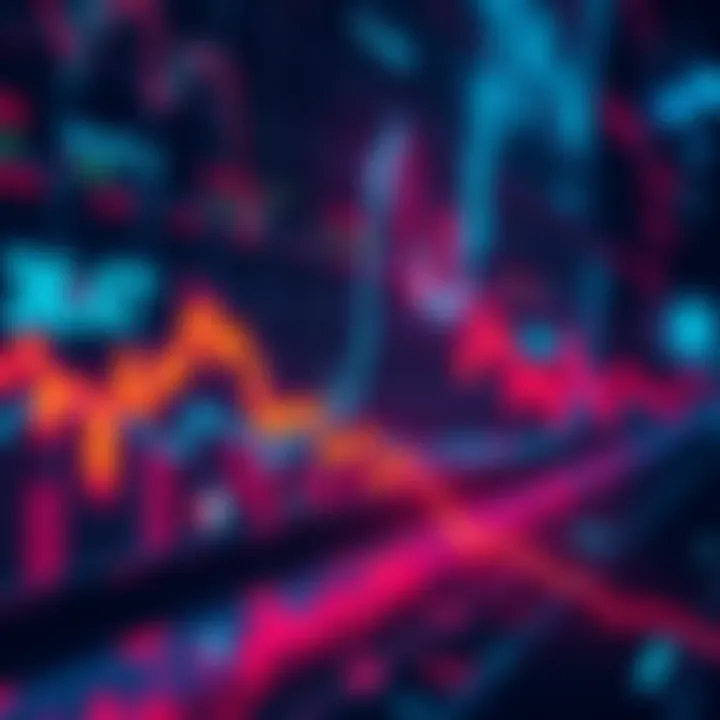 A stock chart showing a downward trend representing the dip in cryptocurrency values