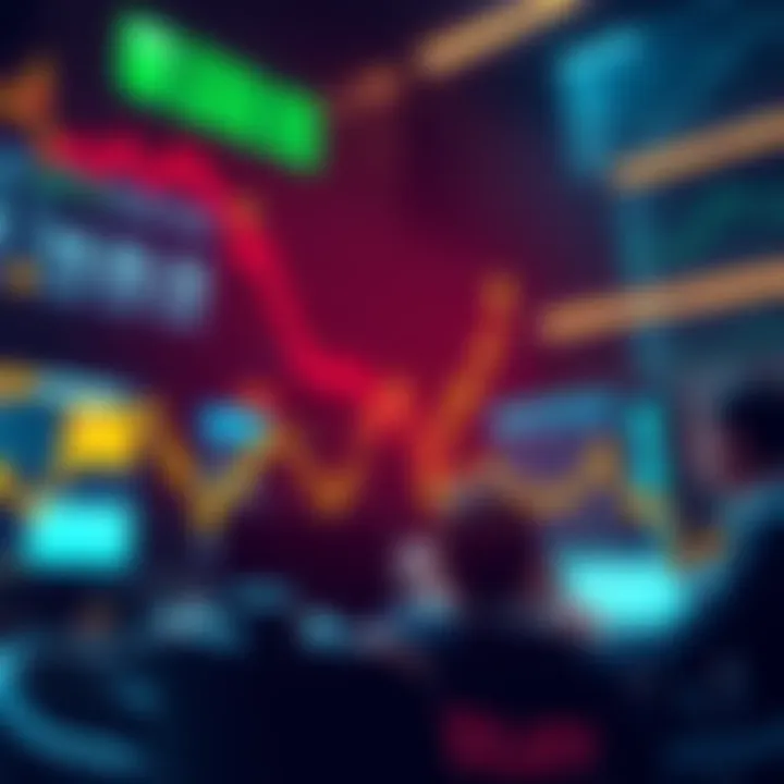 A graph showing a steep decline in cryptocurrency prices with traders looking concerned.