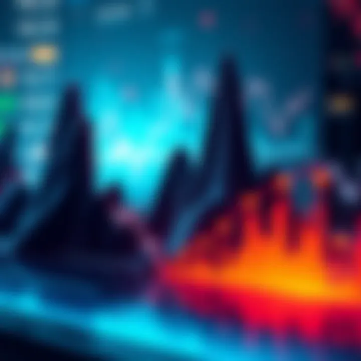 A graph showing sharp rises and falls in cryptocurrency prices, symbolizing market volatility.