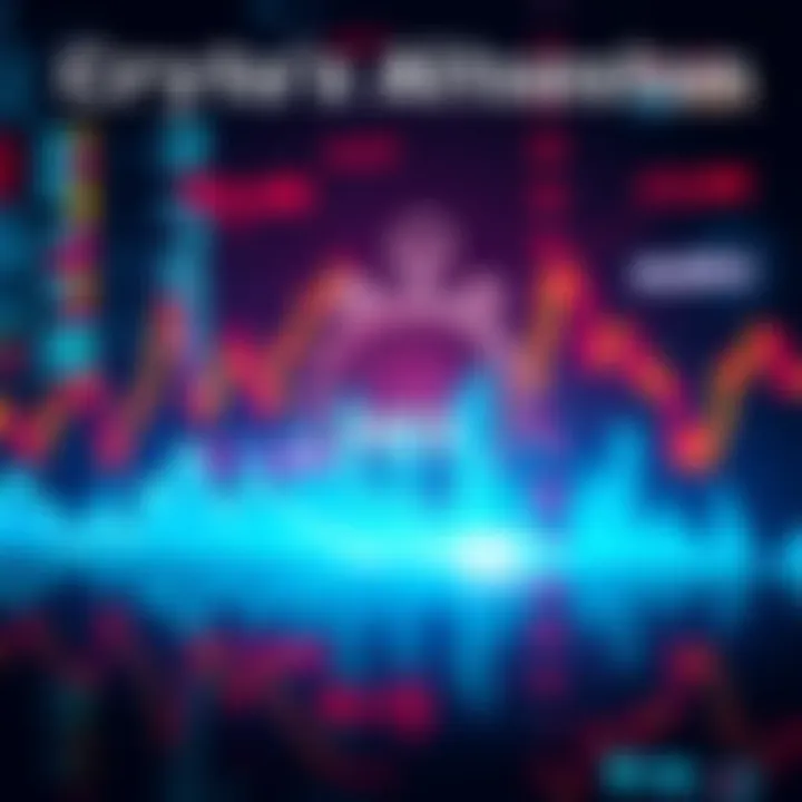 A visual representation of a digital chart showing fluctuating cryptocurrency prices, with a clock ticking down to suggest urgency for an altseason in 2025.