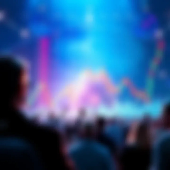 Graph showing rising cryptocurrency prices with excited investors watching