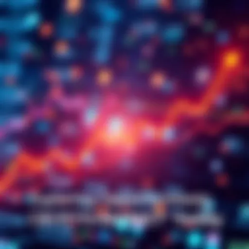 A digital representation of various cryptocurrencies and their trend lines, showing upward movement and investment opportunities.
