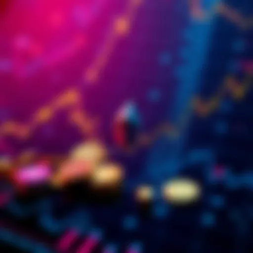 A visual representation of cryptocurrency price trends with Ethereum and other coins showing upward movement.