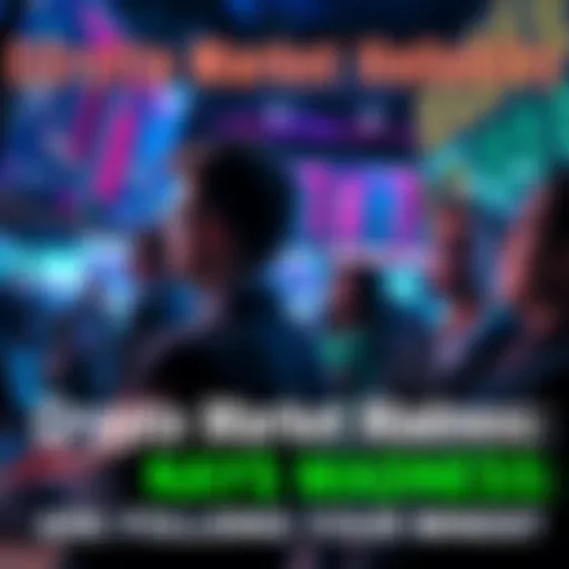 Traders looking at fluctuating cryptocurrency prices on multiple screens with worried expressions