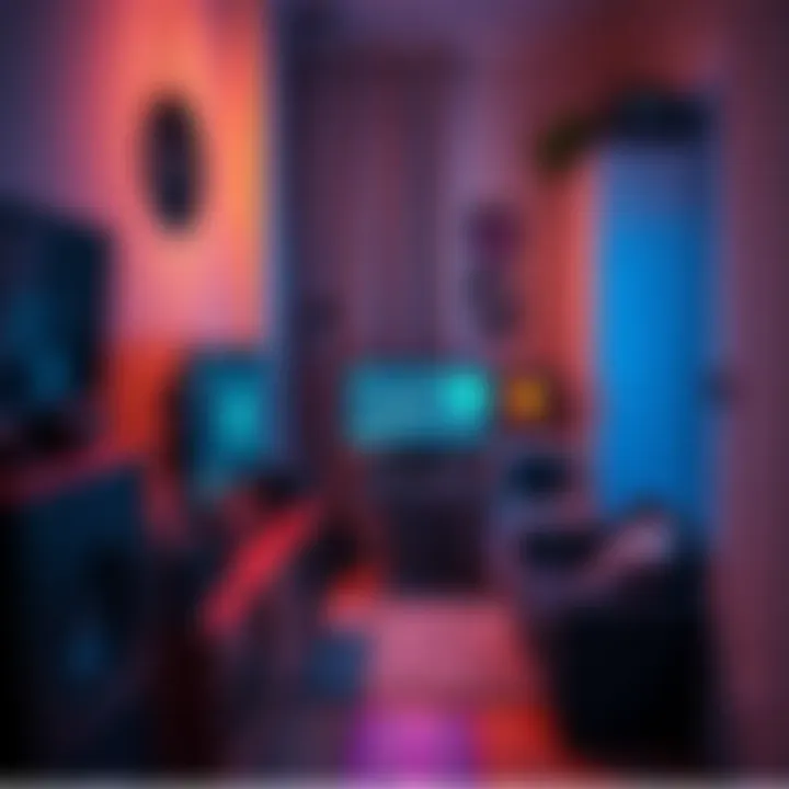 A computer setup in a small apartment showing a graphics card and mining software on the screen, highlighting cryptocurrency mining
