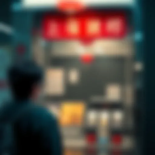 A person looking at a closed crypto payment card service with a sad expression, reflecting on the impact of the shutdown.
