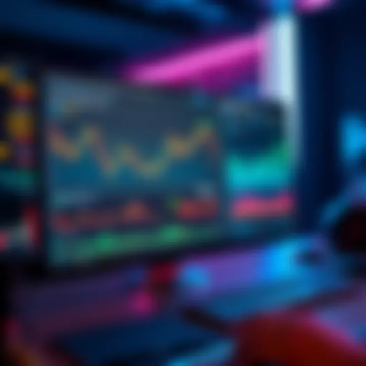 A computer screen displaying a cryptocurrency portfolio with charts and graphs showing market trends and performance.