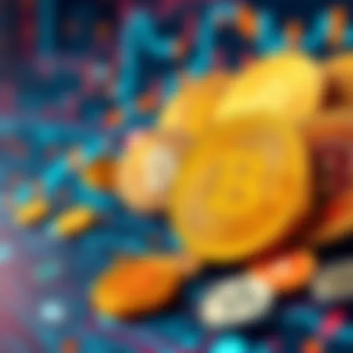 A collection of cryptocurrency symbols representing deflationary tokens and decentralized exchanges on a digital background