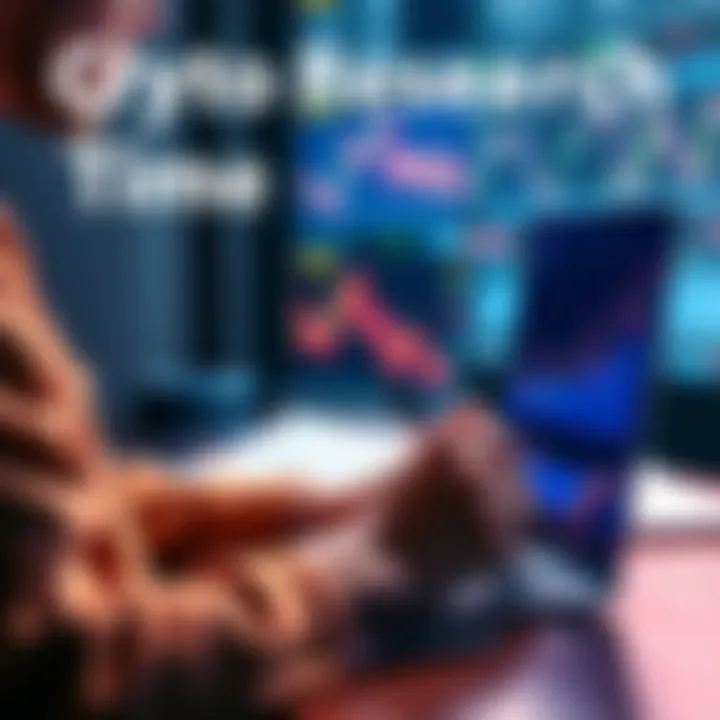 A person looking at cryptocurrency charts on a laptop while taking notes, showing the contrast between quick decisions and thorough research.