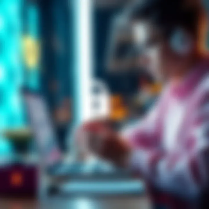 A person checking their cryptocurrency wallet on a laptop, with security icons surrounding them.