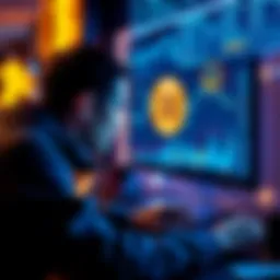 A person looking at a computer screen with cryptocurrency symbols A person searching for help online to transfer Bitcoin and Monero to cash after losing their daughter