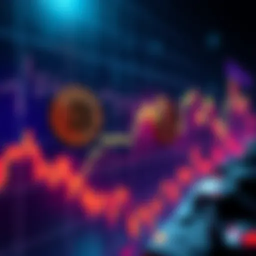Chart showing steep decline in cryptocurrency values with Bitcoin and Ethereum logos