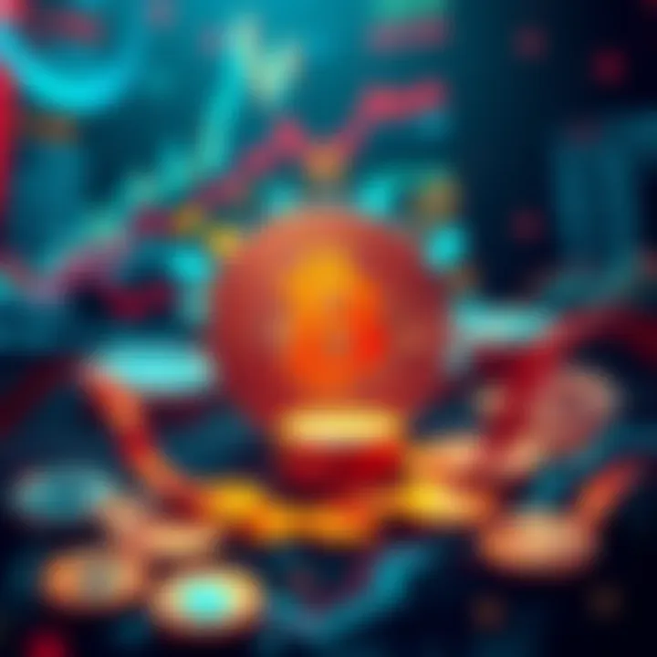 Cryptocurrency Market Trends A visual representation showing the influence of institutional investment and AI on the cryptocurrency market with symbols of coins and stock charts.