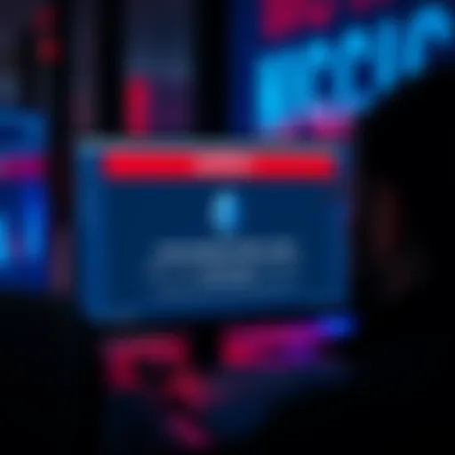 A person looking at a computer screen with a warning message about a cryptocurrency scam involving high gas fees.