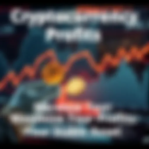 A person exchanging cryptocurrency for stable assets, with graphs showing profit trends in the background
