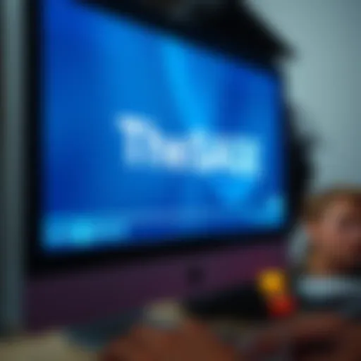 A close-up of a computer screen displaying a strange message that has caught people's attention, with a puzzled expression on a person's face in the background.